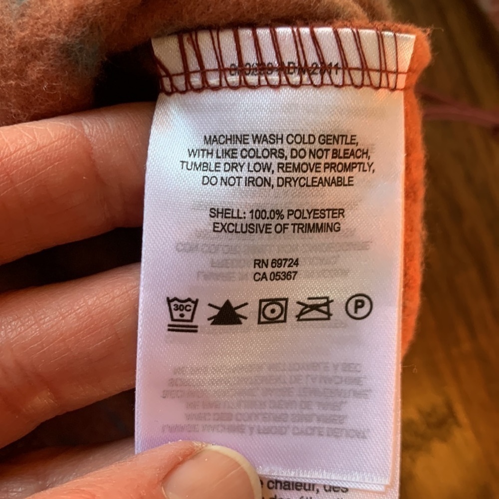 Columbia large rust colored patterned zip up fleece jacket - Picture 7 of 7